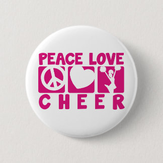 Peace Love Cheer Ronde Button 5,7 Cm