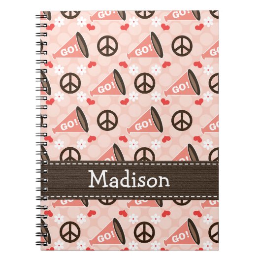 Peace Love Cheer Spiral Notebook Journal Notitieboek (Voorkant)