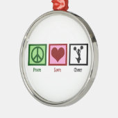 Peace Love Cheerleading Metalen Ornament (Links)