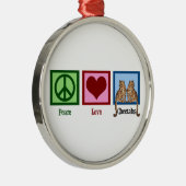 Peace Love Cheetahs Metalen Ornament (Rechts)