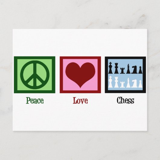 Peace Love Chess Briefkaart (Voorkant)