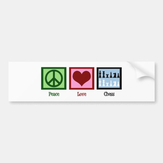 Peace Love Chess Bumpersticker (Voorkant)