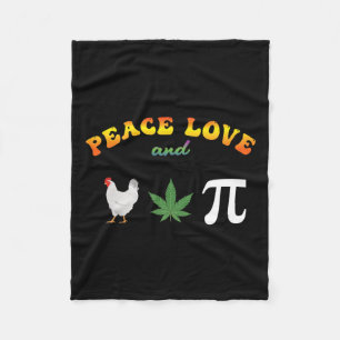 Peace Love Chicken Pot Pi Day Fleece Deken