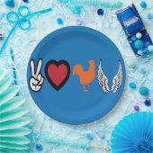 Peace Love Chicken Wings Papieren Bordje (Feest)