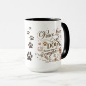 Peace Love Chiens Mug (Devant droit)