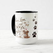 Peace Love Chiens Mug (Devant gauche)