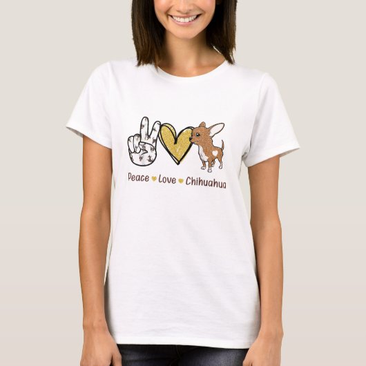 Peace Love Chihuahua Dog T-shirt (Voorkant)