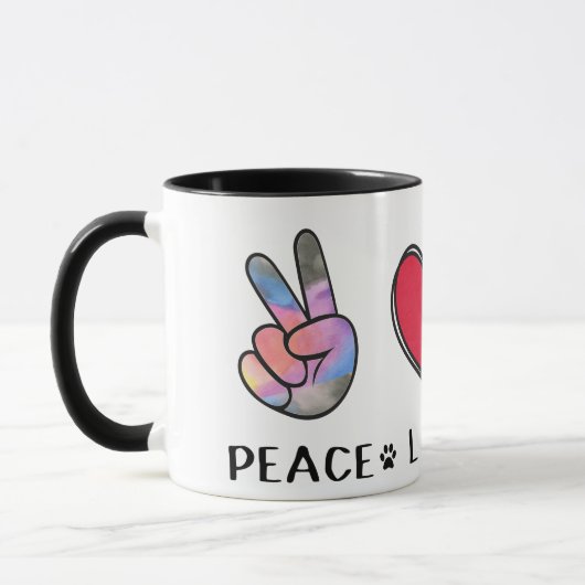 Peace Love Chihuahua Love Mug (Gauche)