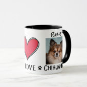 Peace Love Chihuahua Love Mug (Devant droit)