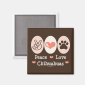 Peace Love Chihuahuas Magnet (Recto/Verso)