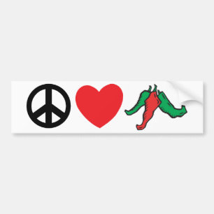 Peace Love Chili Peppers Bumpersticker