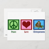 Peace Love Chimpanzees Briefkaart (Voorkant / Achterkant)
