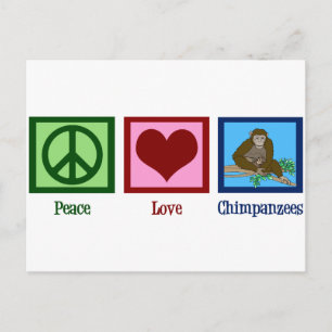 Peace Love Chimpanzees Briefkaart