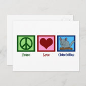 Peace Love Chinchillas Briefkaart (Voorkant / Achterkant)