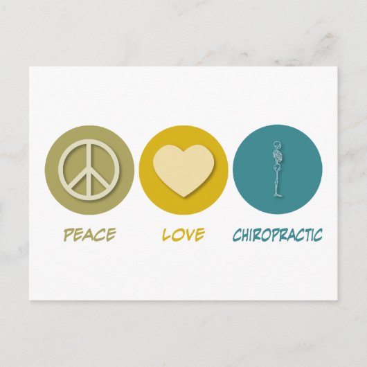 Peace Love Chiropractic Briefkaart (Voorkant)