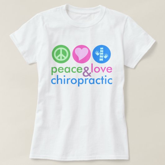 Peace Love & Chiropractic Custom Tie Dye T-Shirt (Design voorkant)