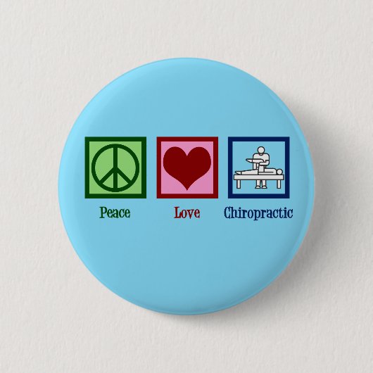 Peace Love Chiropractic - Cute Chiropractor Ronde Button 5,7 Cm (Voorkant)