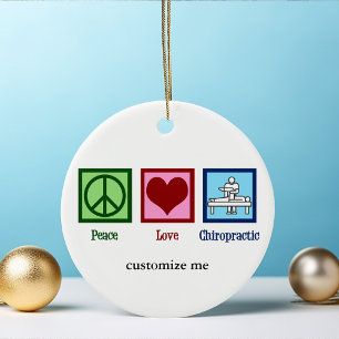 Peace Love Chiropractic Cute Custom Chiropractor Keramisch Ornament