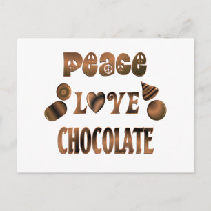 Peace Love Chocolate Briefkaart