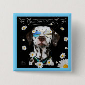 Peace Love Chocolate Dalmatian Vierkante Button 5,1 Cm (Voorkant)