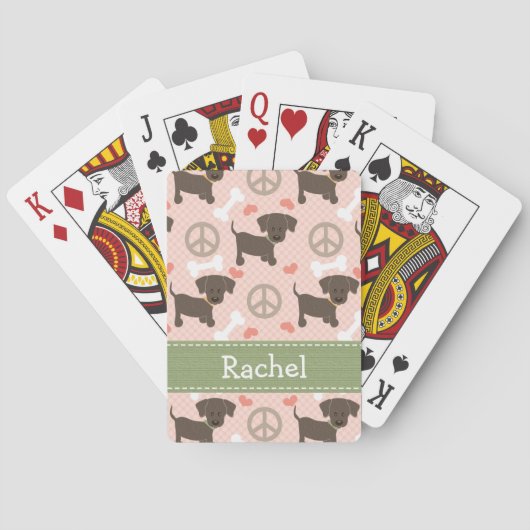 Peace Love Chocolate Lab Speelkaarten (Achterkant)