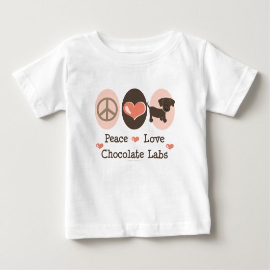 Peace Love Chocolate Labs Baby T-shirt (Voorkant)
