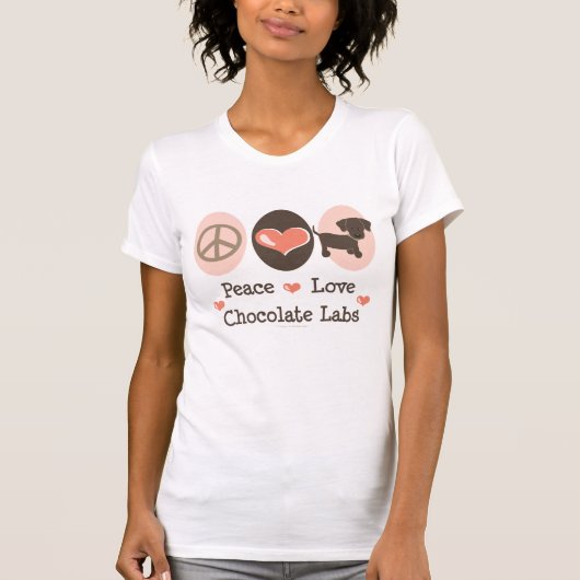 Peace Love Chocolate Labs Distress T-shirt (Voorkant)
