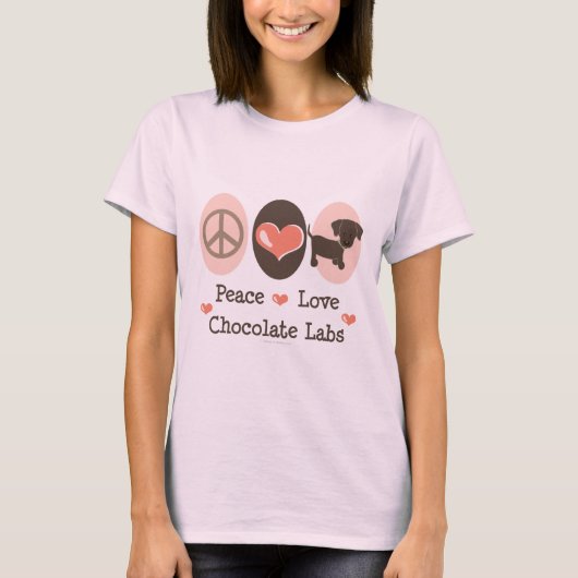 Peace Love Chocolate Labs Organic T-shirt (Voorkant)