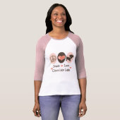 Peace Love Chocolate Labs Raglan T-shirt (Voorkant volledig)