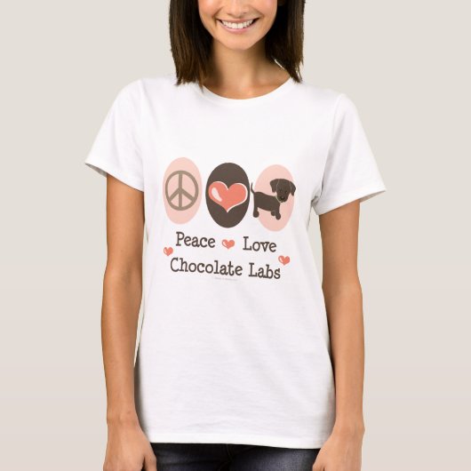 Peace Love Chocolate Labs T-shirt (Voorkant)
