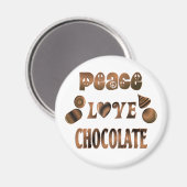 Peace Love Chocolate Magneet (Voorkant / Achterkant)
