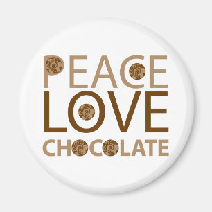 Peace Love Chocolate Magneet