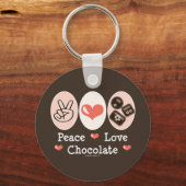 Peace Love Chocolate Sleutelhanger (Voorkant)