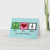 Peace Love Choir Cute Custom Chorale Kerstkerst Feestdagen Kaart (Voorkant)