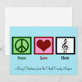 Peace Love Choir Cute Custom Chorus Kerstmis Feestdagenkaart (Voorkant / Achterkant)