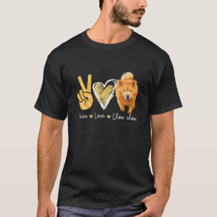 Peace Love Chow Hondenliefhebbers T-shirt