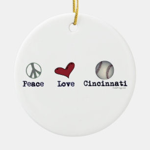 Peace Love Cincinnati kerstversiering Keramisch Ornament