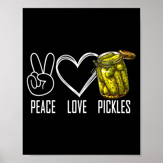 Peace Love Ckles Retro Jar Of Sliced Ckles Funny F Poster (Voorkant)