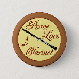 PEACE LOVE CLARINET RONDE BUTTON 5,7 CM