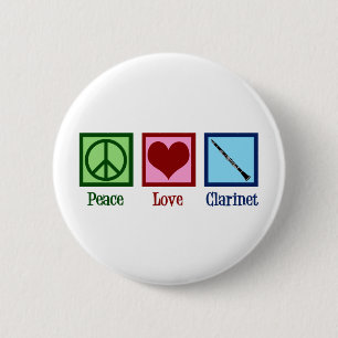 Peace Love Clarinets Ronde Button 5,7 Cm
