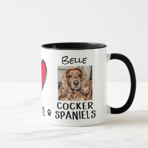 Peace Love Cocker Spaniel Hondenliefhebbers Mok