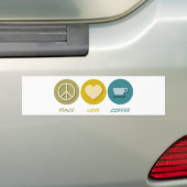 Peace Love Coffee Bumpersticker (Op auto)