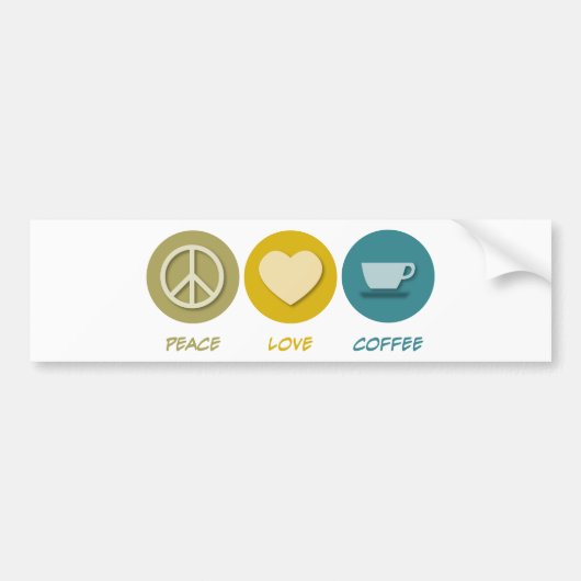 Peace Love Coffee Bumpersticker (Voorkant)