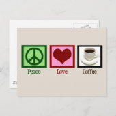 Peace Love Coffee Custom Cafe Briefkaart (Voorkant / Achterkant)
