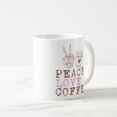 Peace Love Coffee Koffiemok (Voorkant rechts)