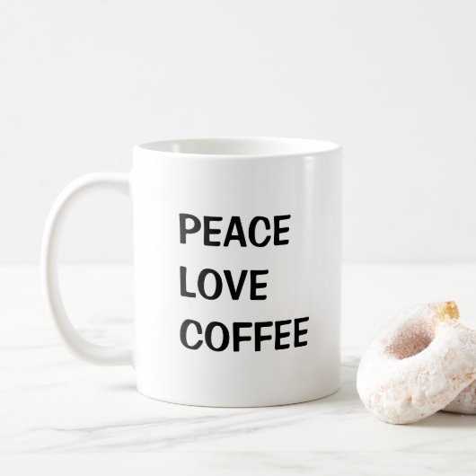 Peace Love Coffee Koffiemok (Met donut)