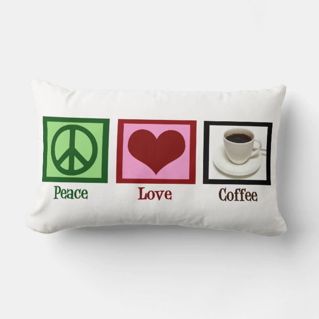 Peace Love Coffee Kussen (Voorkant)