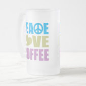 Peace Love Coffee Matglas Bierpul (Voorkant links)