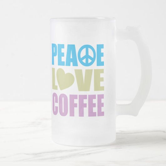 Peace Love Coffee Matglas Bierpul (Rechts)