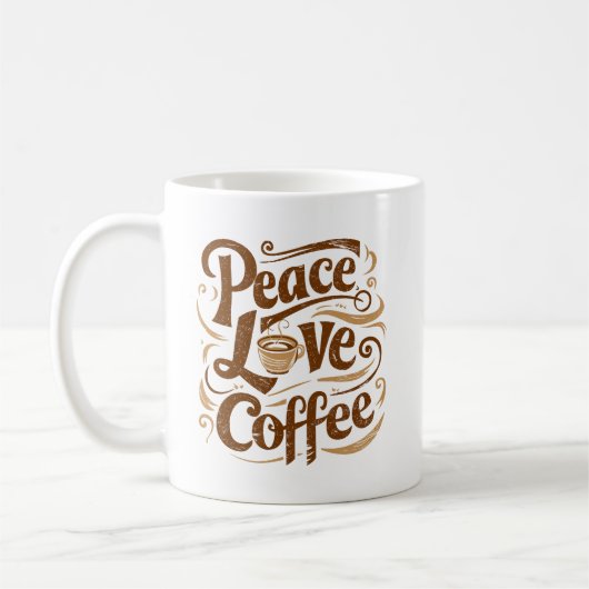 Peace Love Coffee Mugs (Gauche)